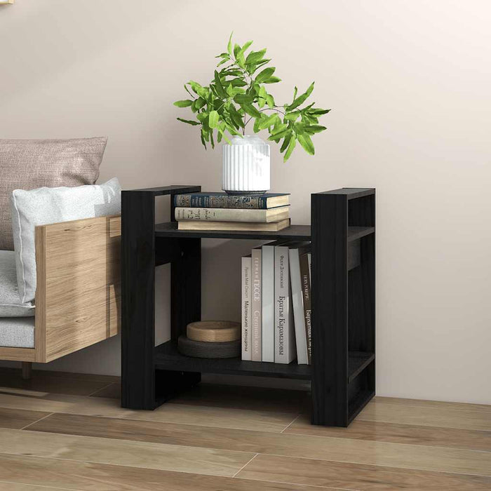 Bibliotecă/Separator cameră negru 60x35x57 cm lemn masiv pin - WALTI WALTI