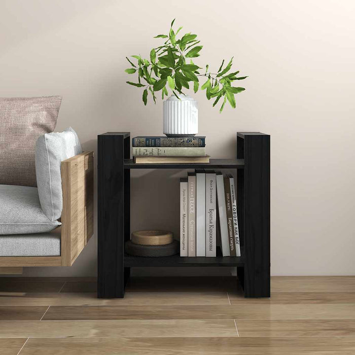 Bibliotecă/Separator cameră negru 60x35x57 cm lemn masiv pin - WALTI WALTI