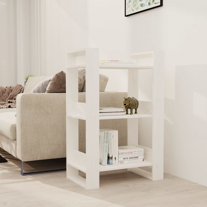 Bibliotecă/Separator cameră, alb,60x35x91 cm, lemn masiv pin - WALTI WALTI