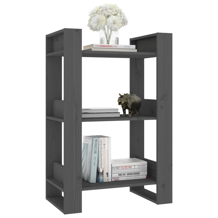 Bibliotecă/Separator cameră, gri, 60x35x91 cm, lemn masiv pin - WALTI WALTI
