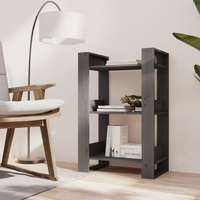Bibliotecă/Separator cameră, gri, 60x35x91 cm, lemn masiv pin - WALTI WALTI