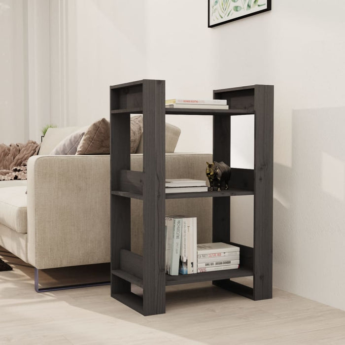 Bibliotecă/Separator cameră, gri, 60x35x91 cm, lemn masiv pin - WALTI WALTI