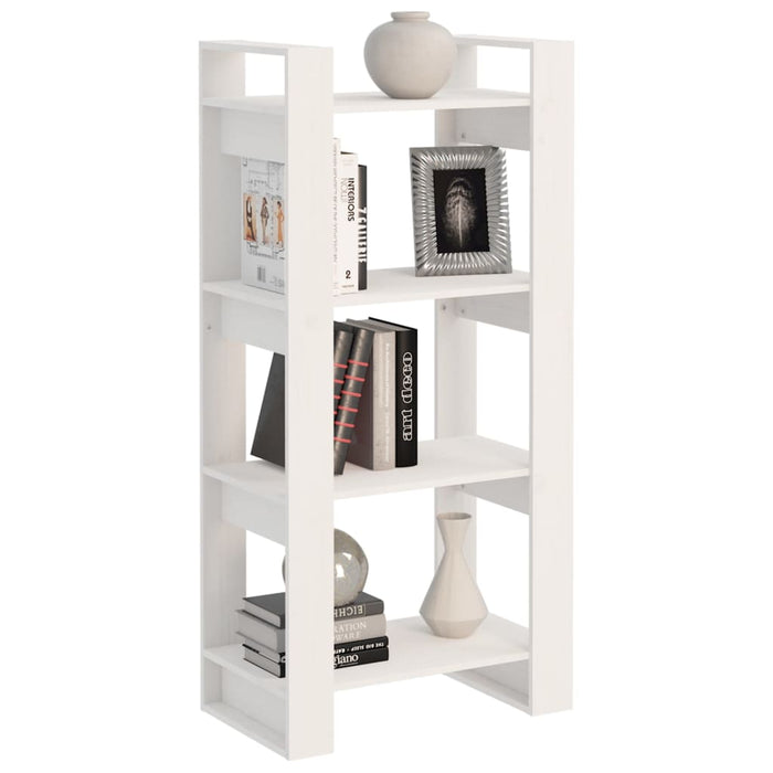Bibliotecă/Separator cameră,alb, 60x35x125 cm, lemn masiv pin - WALTI WALTI