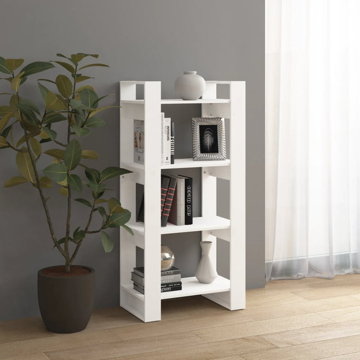 Bibliotecă/Separator cameră,alb, 60x35x125 cm, lemn masiv pin - WALTI WALTI