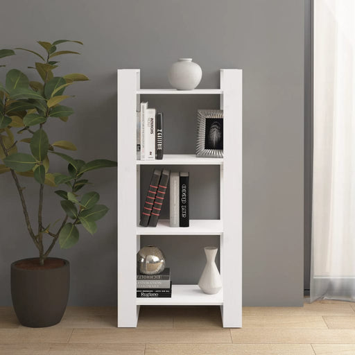 Bibliotecă/Separator cameră,alb, 60x35x125 cm, lemn masiv pin - WALTI WALTI