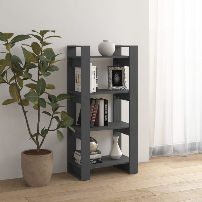 Bibliotecă/Separator cameră,gri, 60x35x125 cm, lemn masiv pin - WALTI WALTI