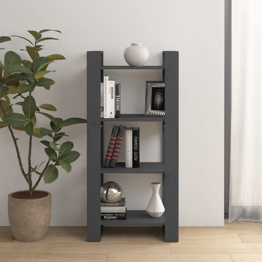 Bibliotecă/Separator cameră,gri, 60x35x125 cm, lemn masiv pin - WALTI WALTI