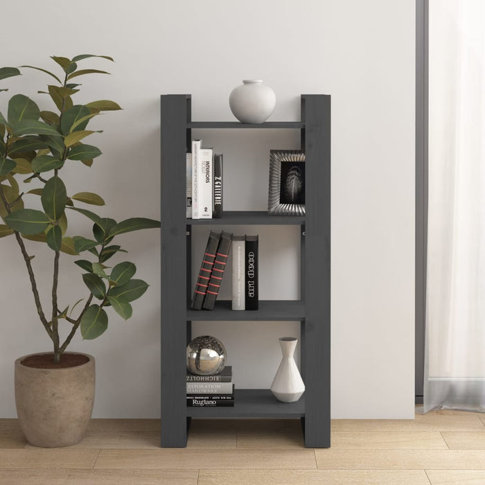 Bibliotecă/Separator cameră,gri, 60x35x125 cm, lemn masiv pin - WALTI WALTI