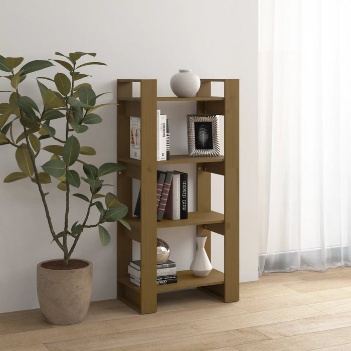 Bibliotecă/Separator cameră maro miere 60x35x125 cm lemn masiv - WALTI WALTI