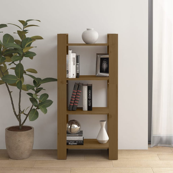Bibliotecă/Separator cameră maro miere 60x35x125 cm lemn masiv - WALTI WALTI