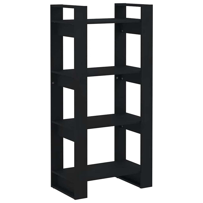 Bibliotecă/Separator cameră,negru, 60x35x125 cm, lemn masiv pin - WALTI WALTI