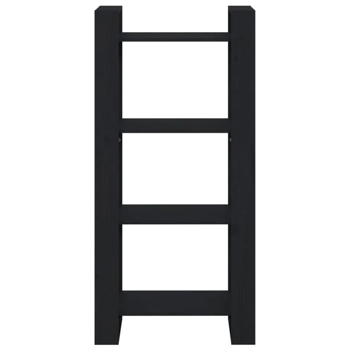 Bibliotecă/Separator cameră,negru, 60x35x125 cm, lemn masiv pin - WALTI WALTI