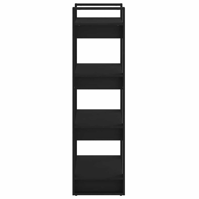 Bibliotecă/Separator cameră,negru, 60x35x125 cm, lemn masiv pin - WALTI WALTI