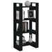 Bibliotecă/Separator cameră,negru, 60x35x125 cm, lemn masiv pin - WALTI WALTI