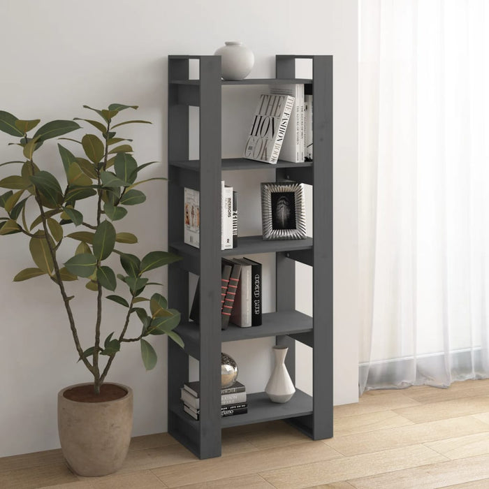 Bibliotecă/Separator cameră, gri, 60x35x160 cm, lemn masiv - WALTI WALTI