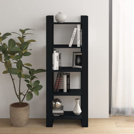 Bibliotecă/Separator cameră, negru, 60x35x160 cm, lemn masiv - WALTI WALTI