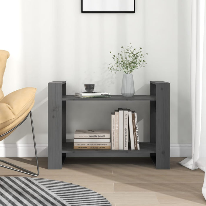 Bibliotecă/Separator cameră, gri, 80x35x56,5 cm, lemn masiv pin - WALTI WALTI