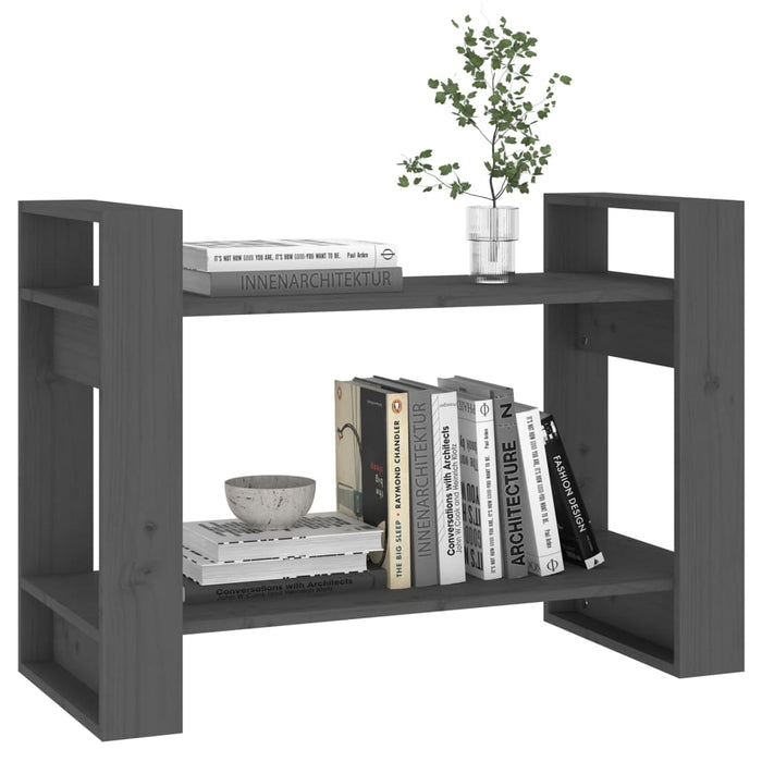 Bibliotecă/Separator cameră, gri, 80x35x56,5 cm, lemn masiv pin - WALTI WALTI