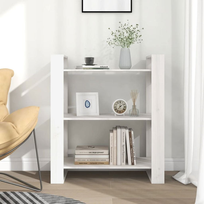 Bibliotecă/Separator cameră, alb, 80x35x91 cm, lemn masiv pin - WALTI WALTI