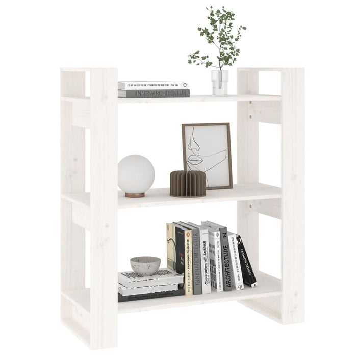 Bibliotecă/Separator cameră, alb, 80x35x91 cm, lemn masiv pin - WALTI WALTI