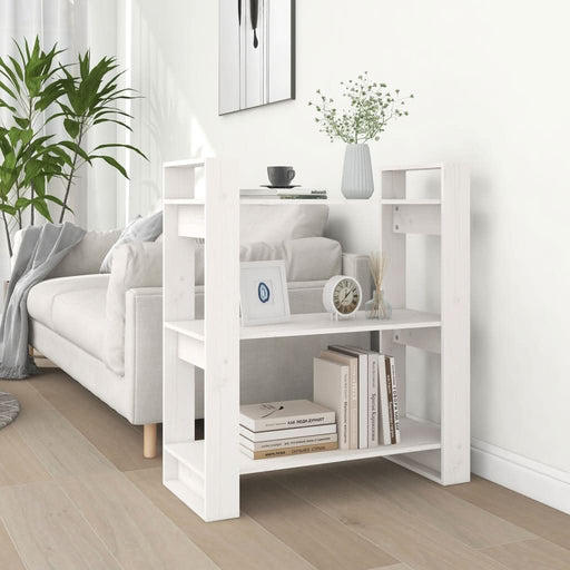 Bibliotecă/Separator cameră, alb, 80x35x91 cm, lemn masiv pin - WALTI WALTI