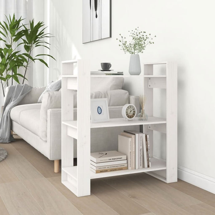Bibliotecă/Separator cameră, alb, 80x35x91 cm, lemn masiv pin - WALTI WALTI