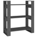 Bibliotecă/Separator cameră, gri, 80x35x91 cm, lemn masiv pin - WALTI WALTI
