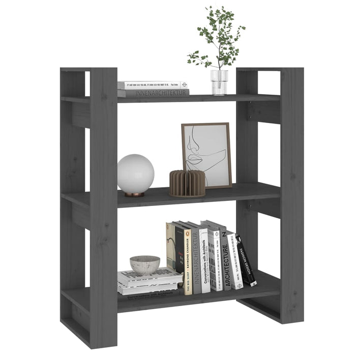 Bibliotecă/Separator cameră, gri, 80x35x91 cm, lemn masiv pin - WALTI WALTI