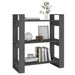 Bibliotecă/Separator cameră, gri, 80x35x91 cm, lemn masiv pin - WALTI WALTI