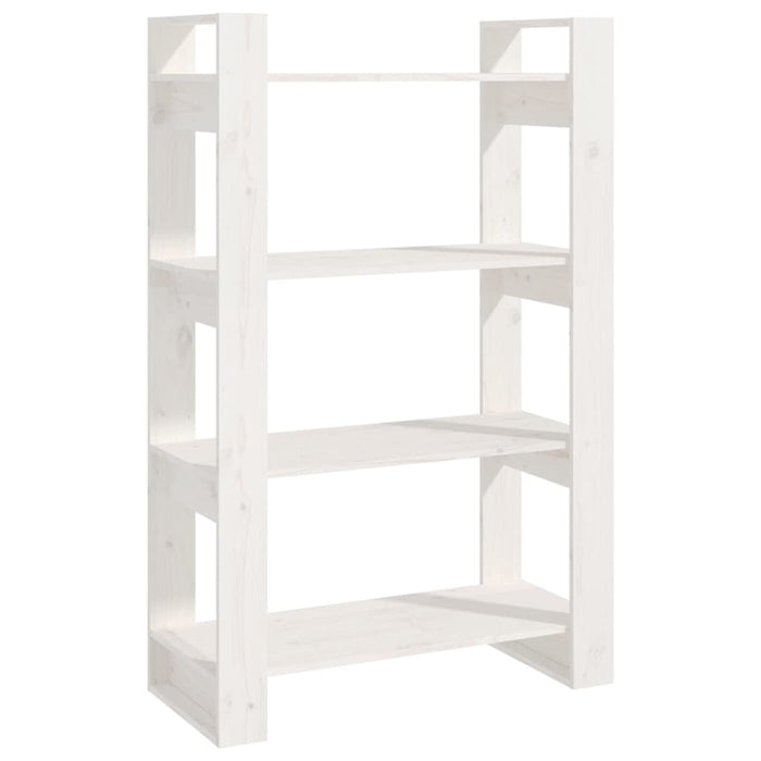 Bibliotecă/Separator cameră, alb, 80x35x125 cm, lemn masiv pin - WALTI WALTI