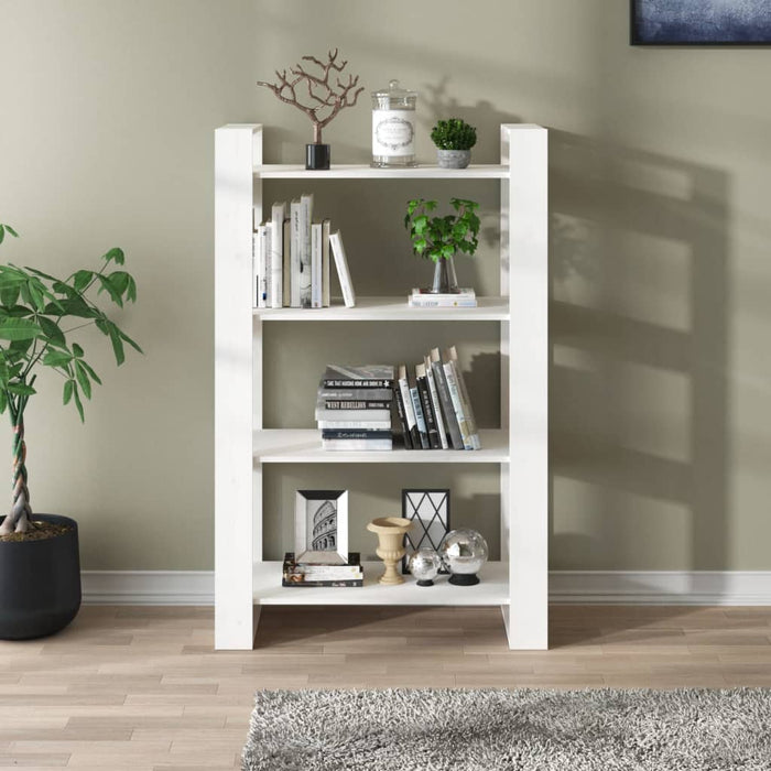 Bibliotecă/Separator cameră, alb, 80x35x125 cm, lemn masiv pin - WALTI WALTI