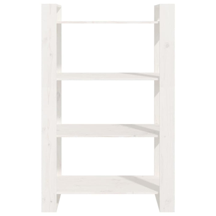 Bibliotecă/Separator cameră, alb, 80x35x125 cm, lemn masiv pin - WALTI WALTI