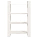 Bibliotecă/Separator cameră, alb, 80x35x125 cm, lemn masiv pin - WALTI WALTI