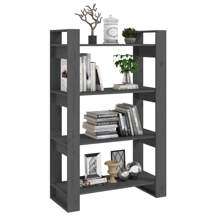 Bibliotecă/Separator cameră, gri, 80x35x125 cm, lemn masiv pin - WALTI WALTI