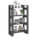 Bibliotecă/Separator cameră, gri, 80x35x125 cm, lemn masiv pin - WALTI WALTI