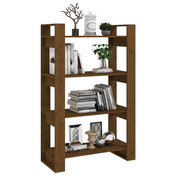 Bibliotecă/Separator cameră maro miere 80x35x125 cm lemn masiv - WALTI WALTI