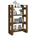 Bibliotecă/Separator cameră maro miere 80x35x125 cm lemn masiv - WALTI WALTI