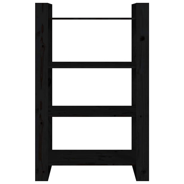 Bibliotecă/Separator cameră negru 80x35x125 cm lemn masiv pin - WALTI WALTI