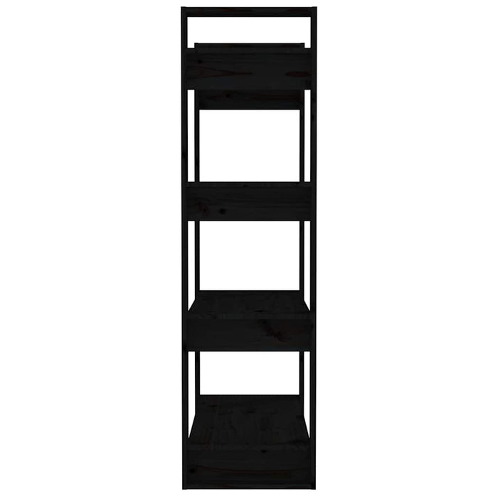 Bibliotecă/Separator cameră negru 80x35x125 cm lemn masiv pin - WALTI WALTI