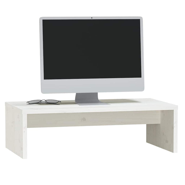Suport pentru monitor, alb, 50x27x15 cm, lemn masiv pin WALTI
