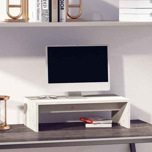Suport pentru monitor, alb, 50x27x15 cm, lemn masiv pin - WALTI WALTI