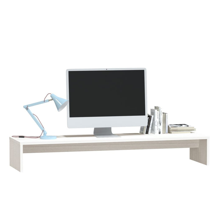 Suport pentru monitor, alb, 100x27x15 cm, lemn masiv pin - WALTI WALTI