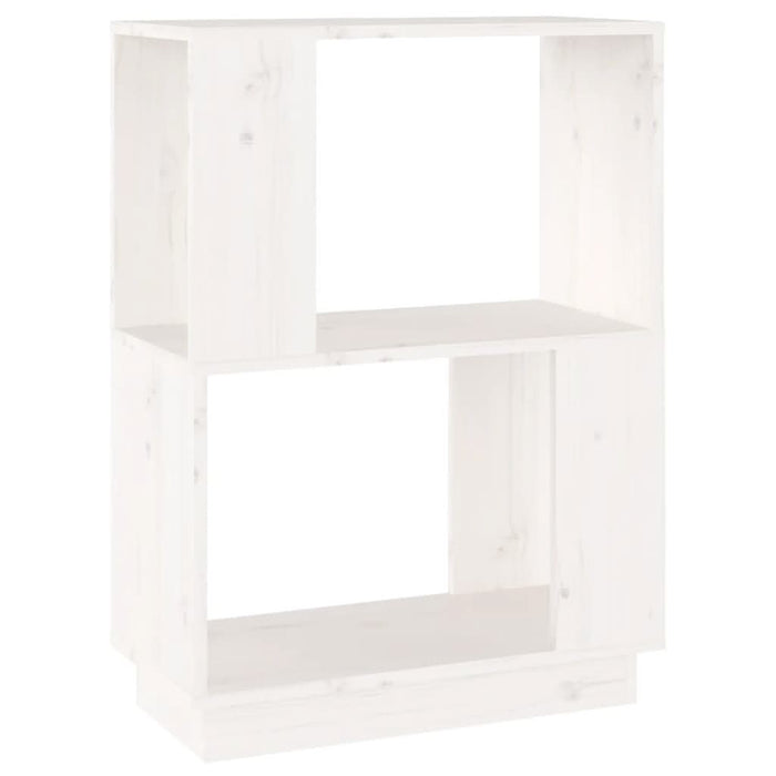 Bibliotecă/Separator cameră, alb, 51x25x70 cm lemn masiv pin - WALTI WALTI