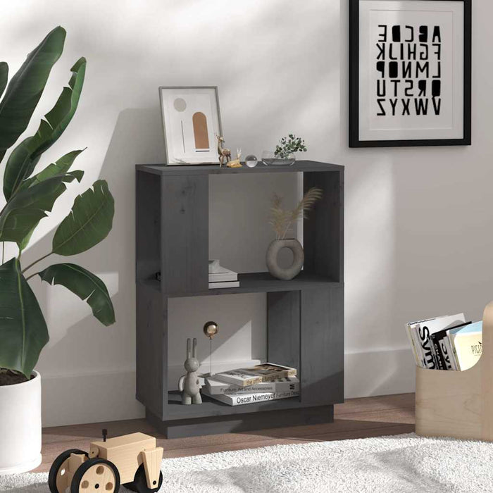 Bibliotecă/Separator cameră gri 51x25x70 cm, lemn masiv de pin WALTI