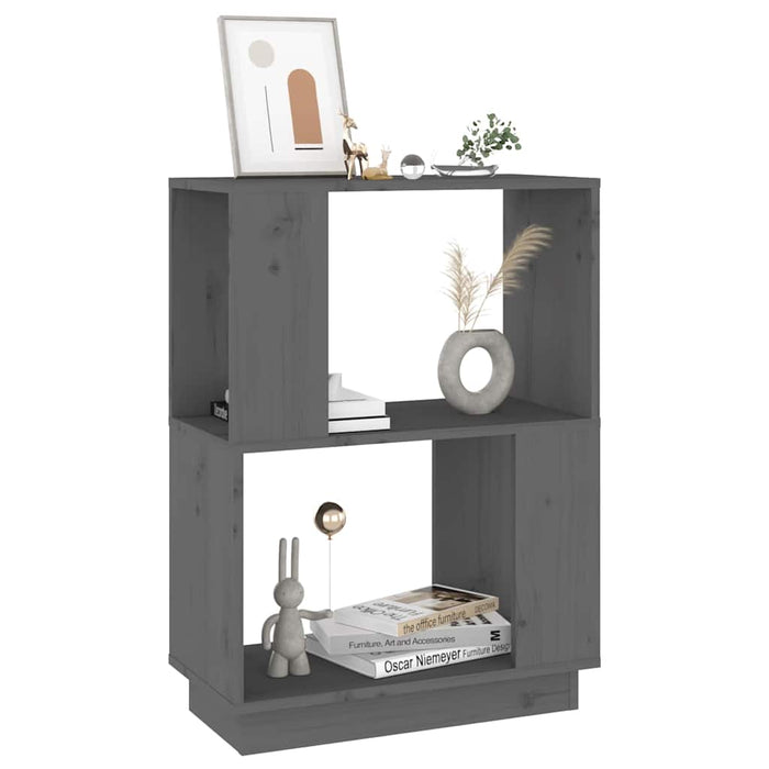 Bibliotecă/Separator cameră gri 51x25x70 cm, lemn masiv de pin WALTI
