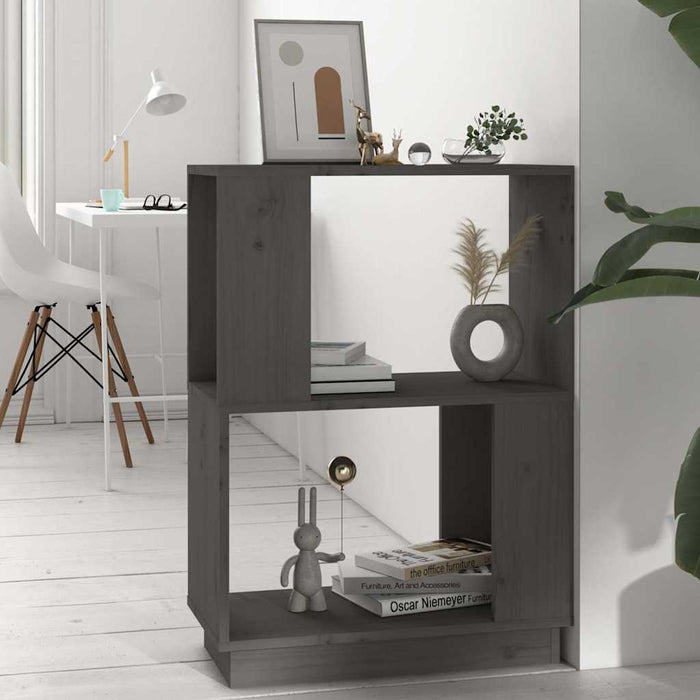 Bibliotecă/Separator cameră gri 51x25x70 cm, lemn masiv de pin WALTI