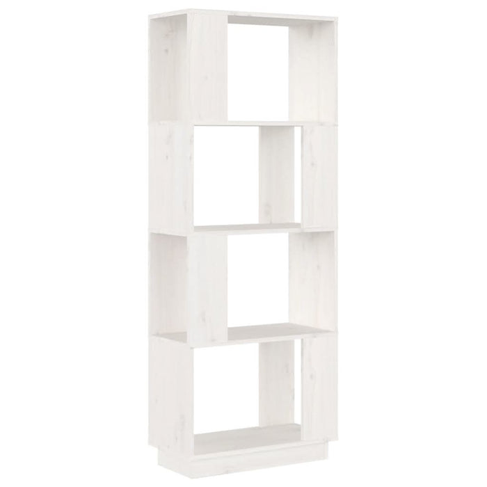 Bibliotecă/Separator cameră, alb, 51x25x132 cm lemn masiv pin - WALTI WALTI