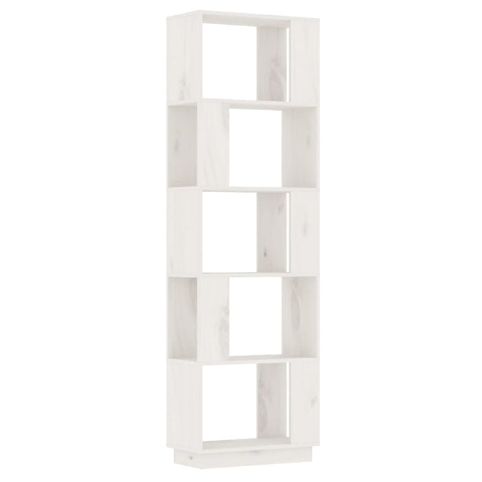 Bibliotecă/Separator cameră, alb, 51x25x163,5 cm lemn masiv pin - WALTI WALTI