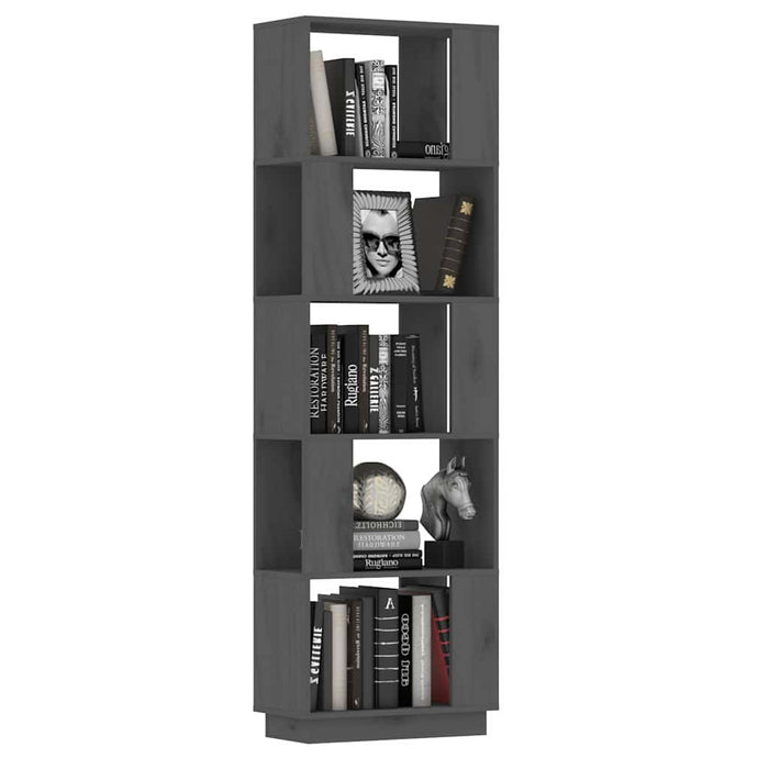 Bibliotecă/Separator cameră, gri, 51x25x163,5 cm lemn masiv pin WALTI