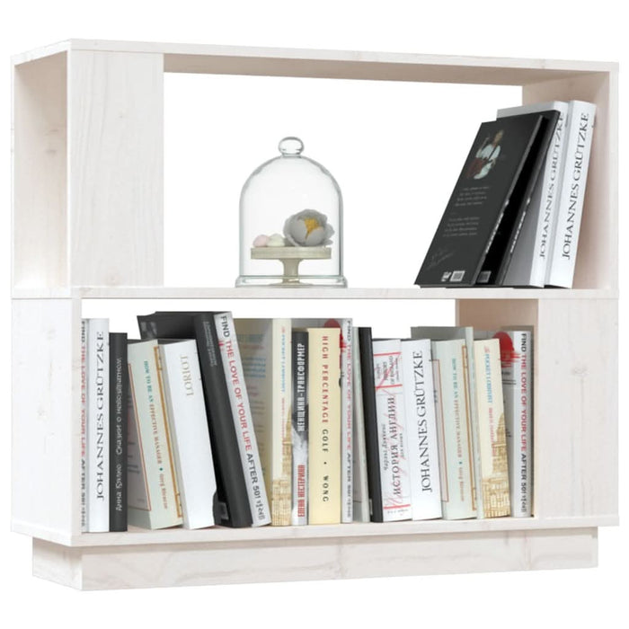 Bibliotecă/Separator cameră, alb, 80x25x70 cm lemn masiv pin - WALTI WALTI
